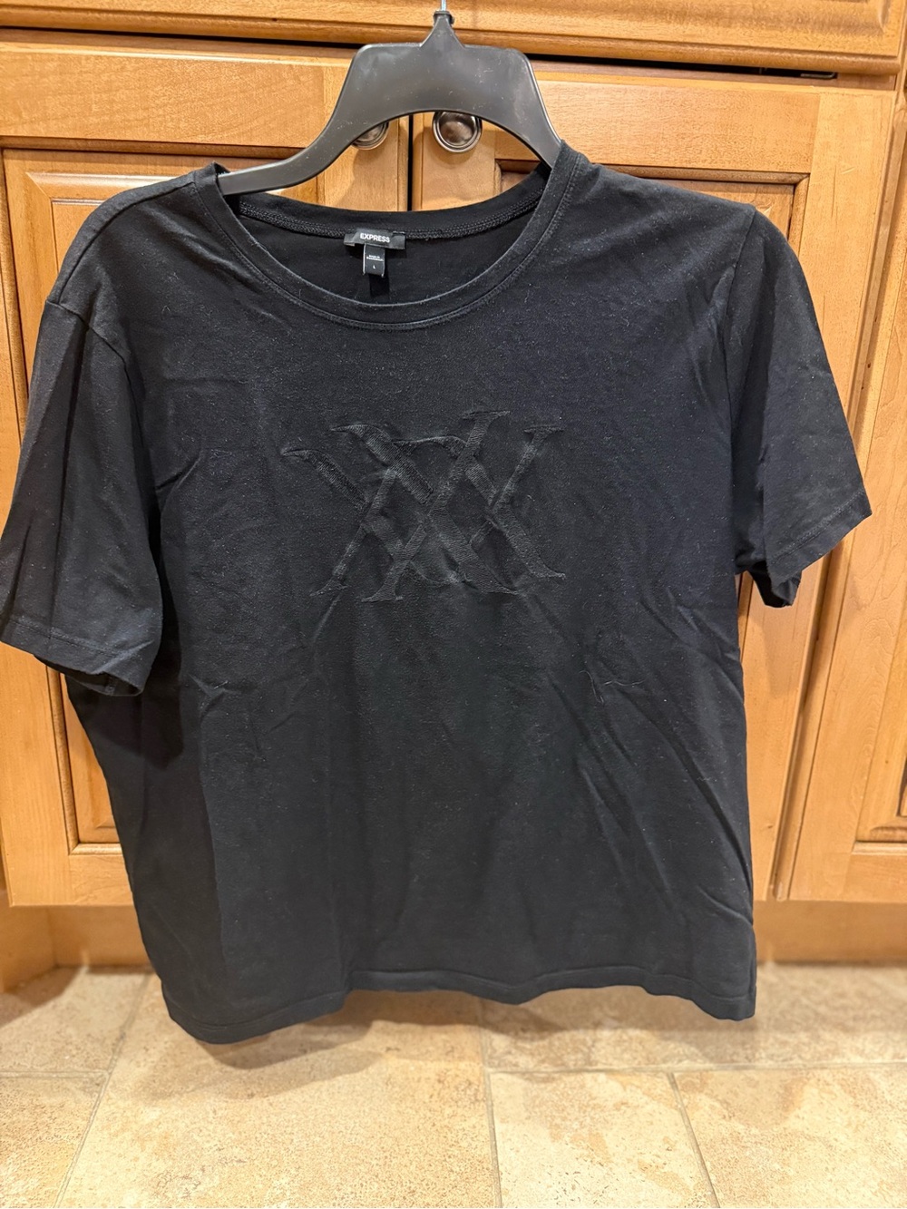 Express women Black Short-Sleeve Crewneck T‑Shirt